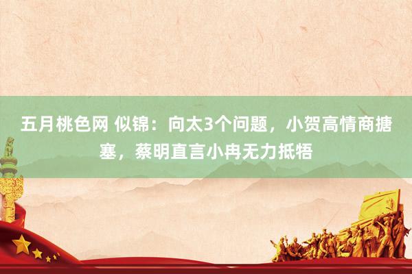 五月桃色网 似锦：向太3个问题，小贺高情商搪塞，蔡明直言小冉无力抵牾