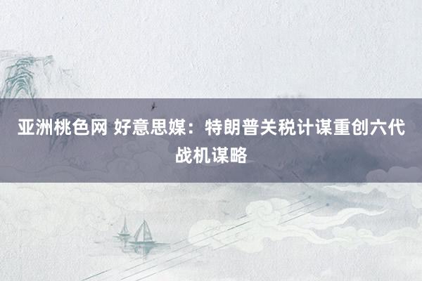 亚洲桃色网 好意思媒：特朗普关税计谋重创六代战机谋略